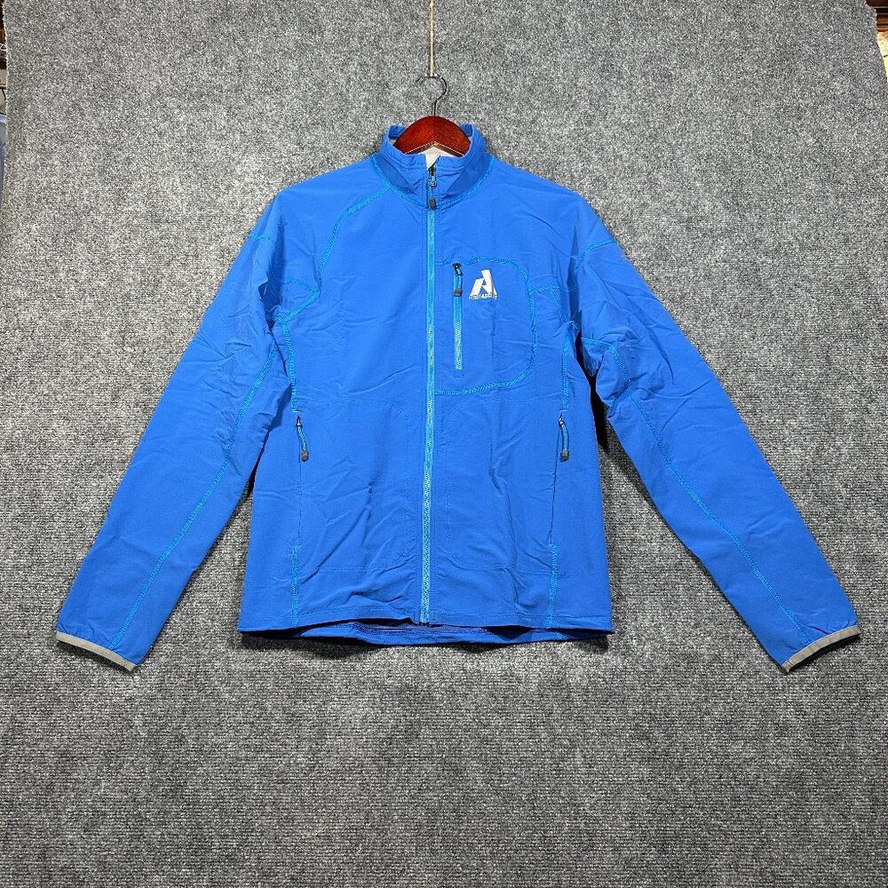 Eddie Bauer First Ascent Jacket Mens Small Full Zip Blue Nylon Windbreaker